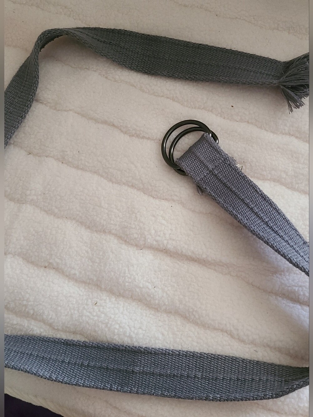 Men's Gray Woven Double-Ring Belt Unisex